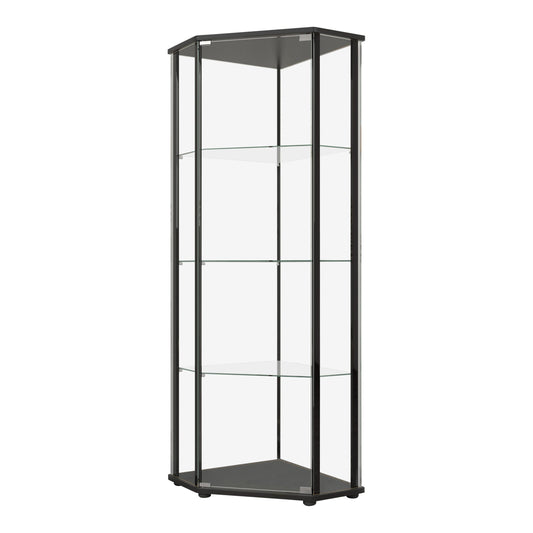 BLACK - GLASS SHELF CURIO CABINET