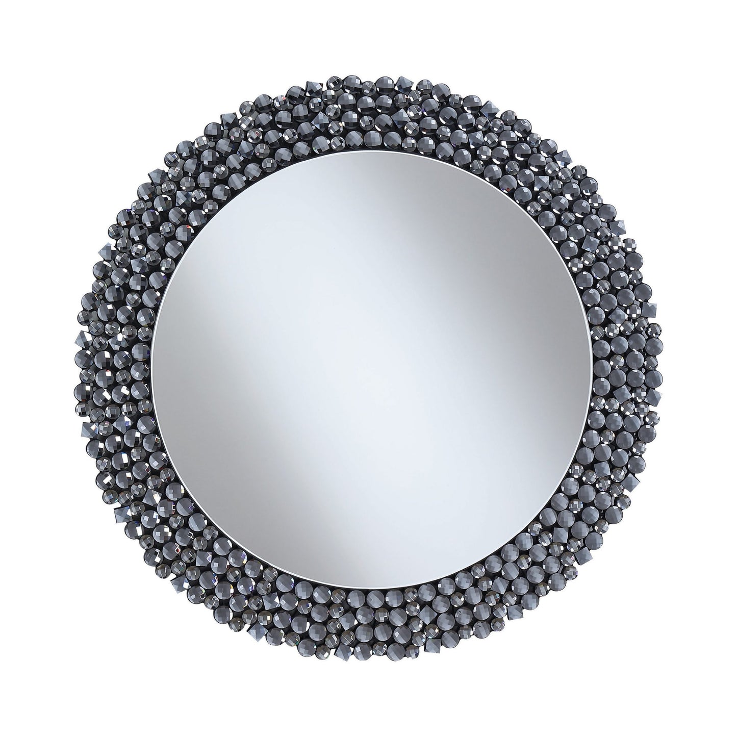 GREY - ROUND WALL MIRROR