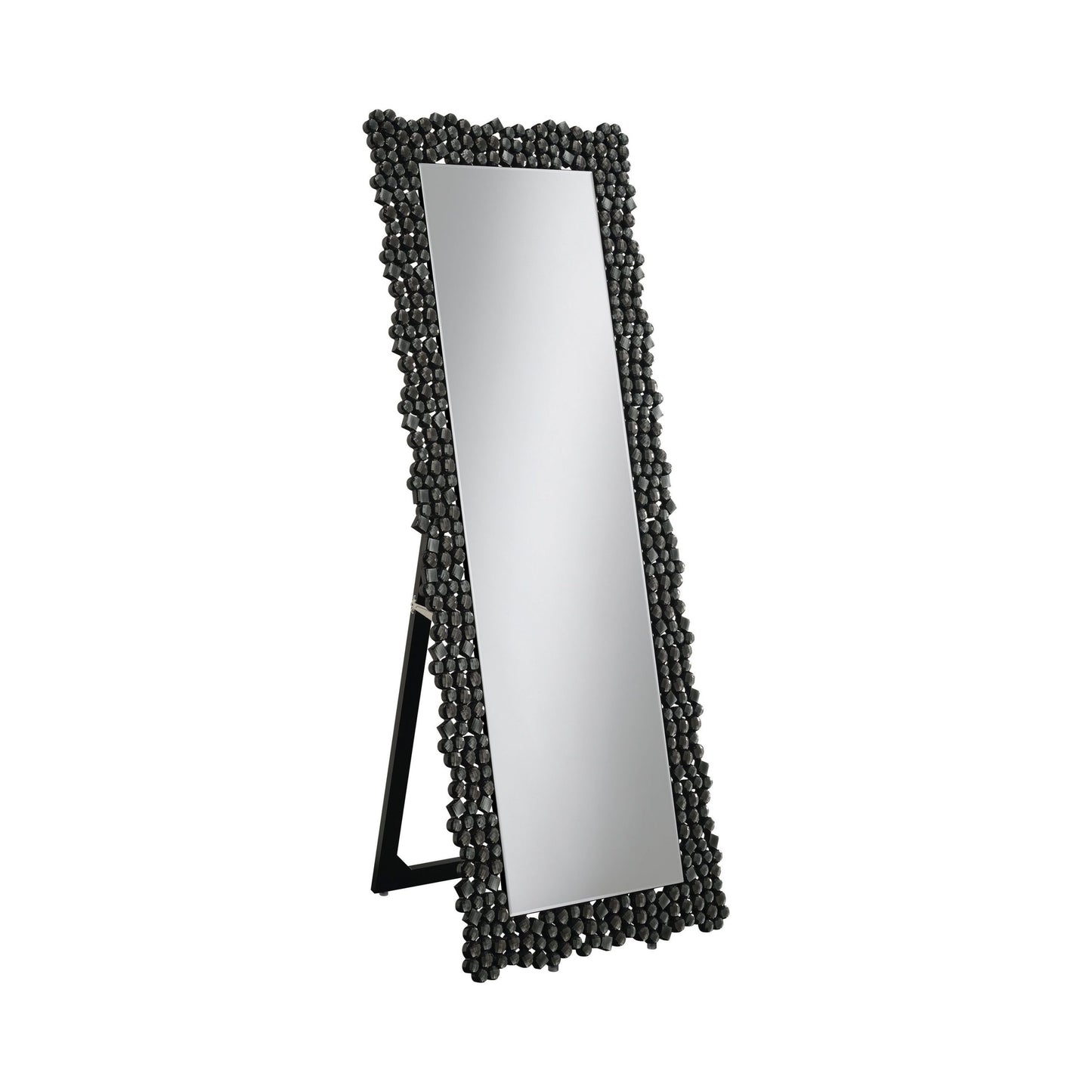 SMOKEY GREY - TEXTURAL FRAME CHEVAL FLOOR MIRROR