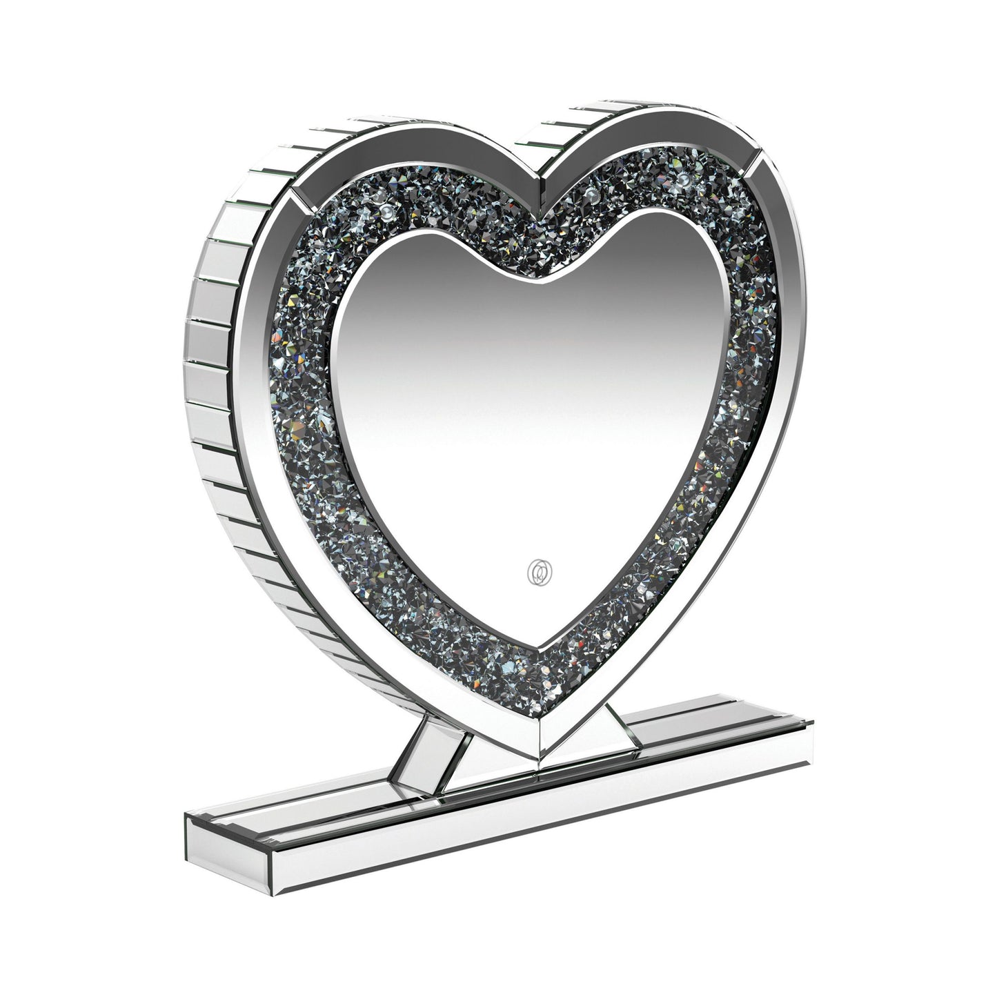 SILVER - HEART SHAPE TABLE MIRROR