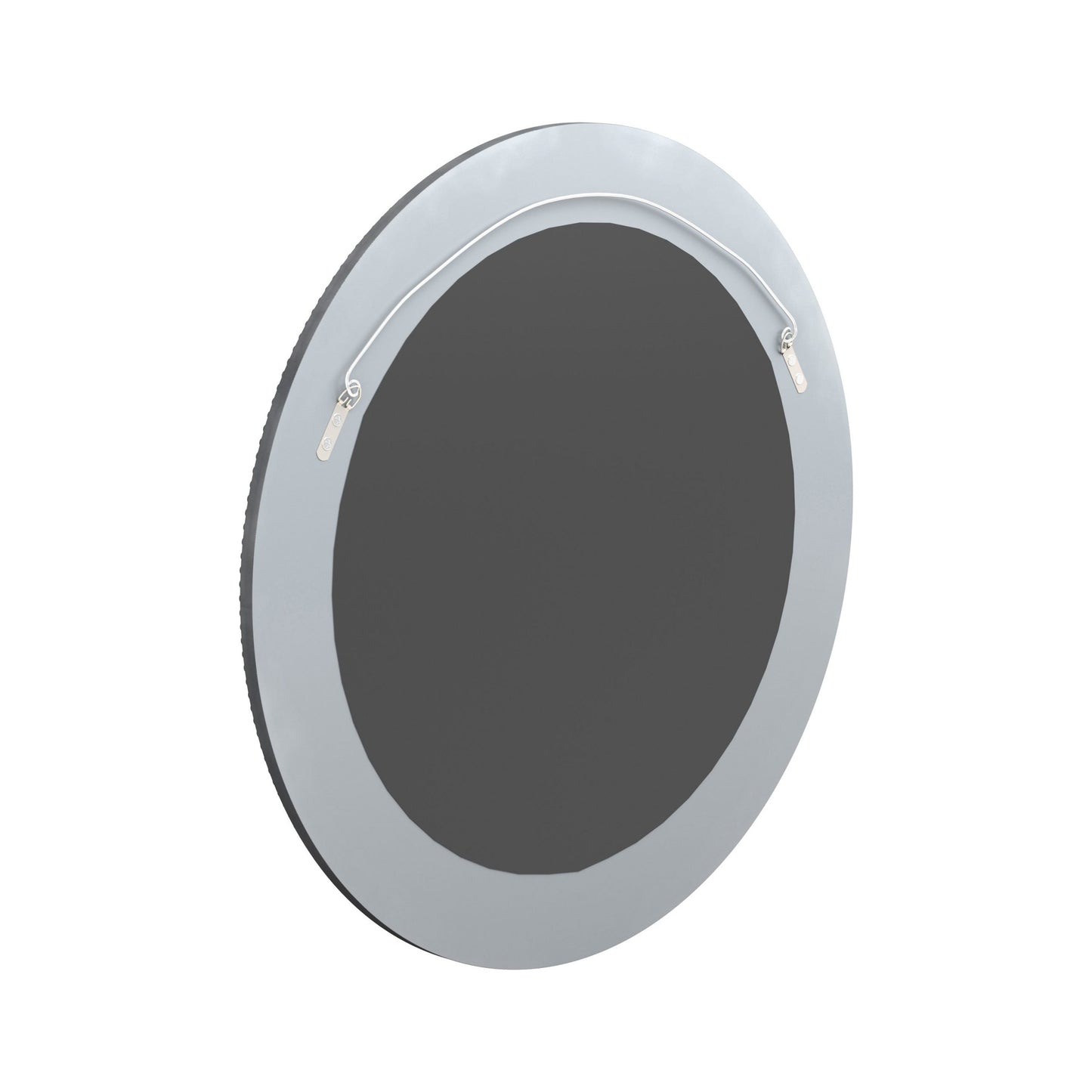 GREY - BEVELED ROUND MIRROR