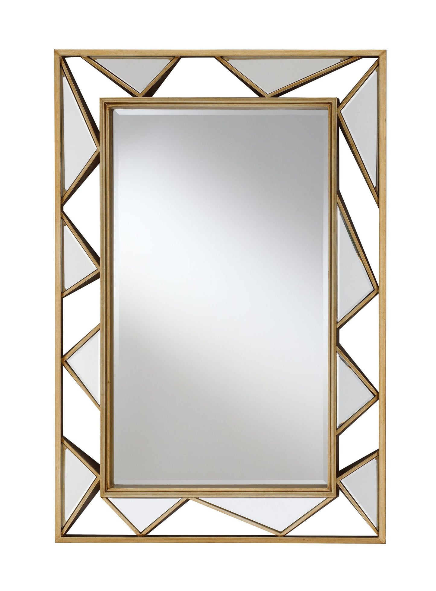 GOLDEN - RECTANGULAR GEOMETRIC WALL MIRROR