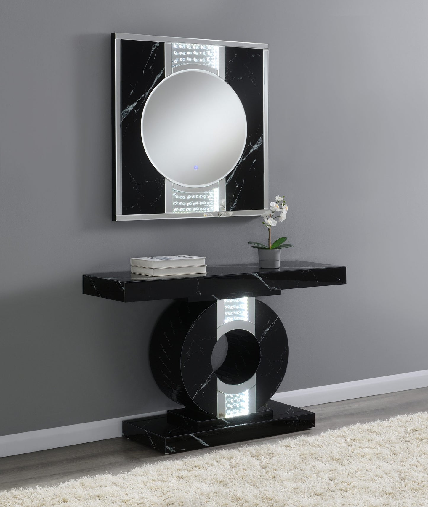 BLACK - LED WALL MIRROR