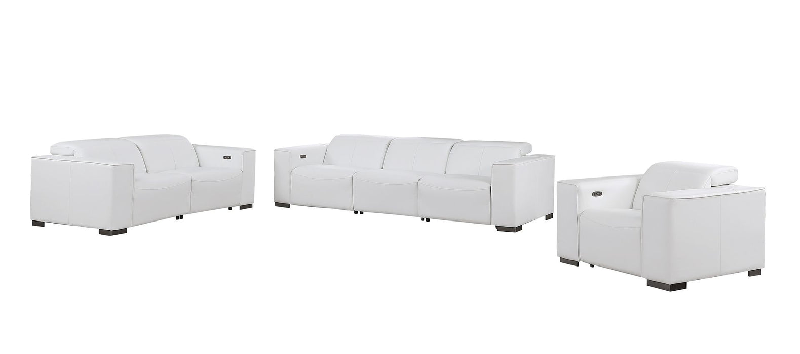 Global United 1208 3-Piece Reclining Set White
