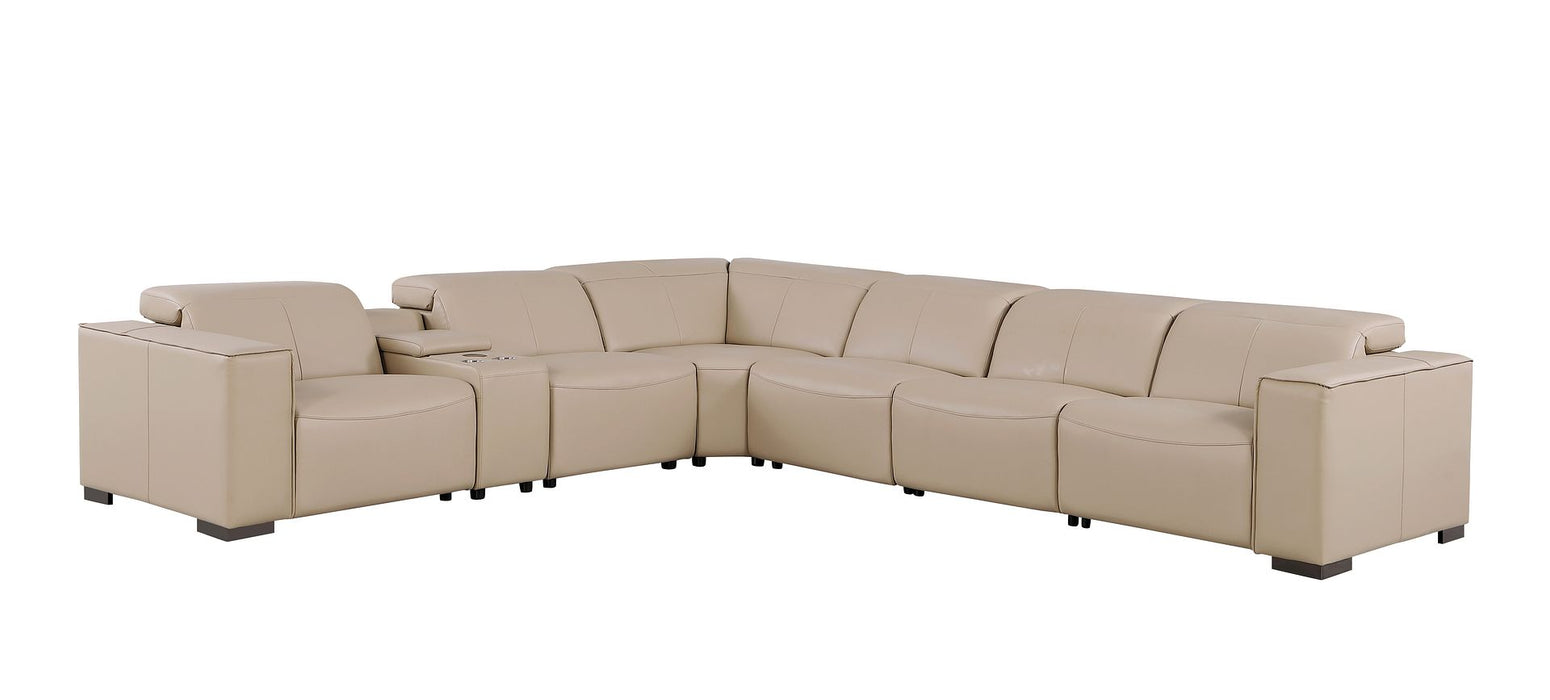 Global United 1208 Beige 7PC Sectional