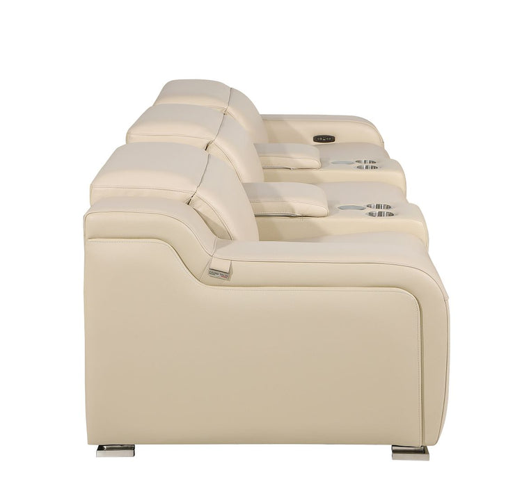 Global United 6111 L-Shaped Power Reclining Sectional | Genuine Leather