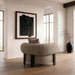 Arnaud - Modern Tan Fabric + Brown Oak Accent Chair