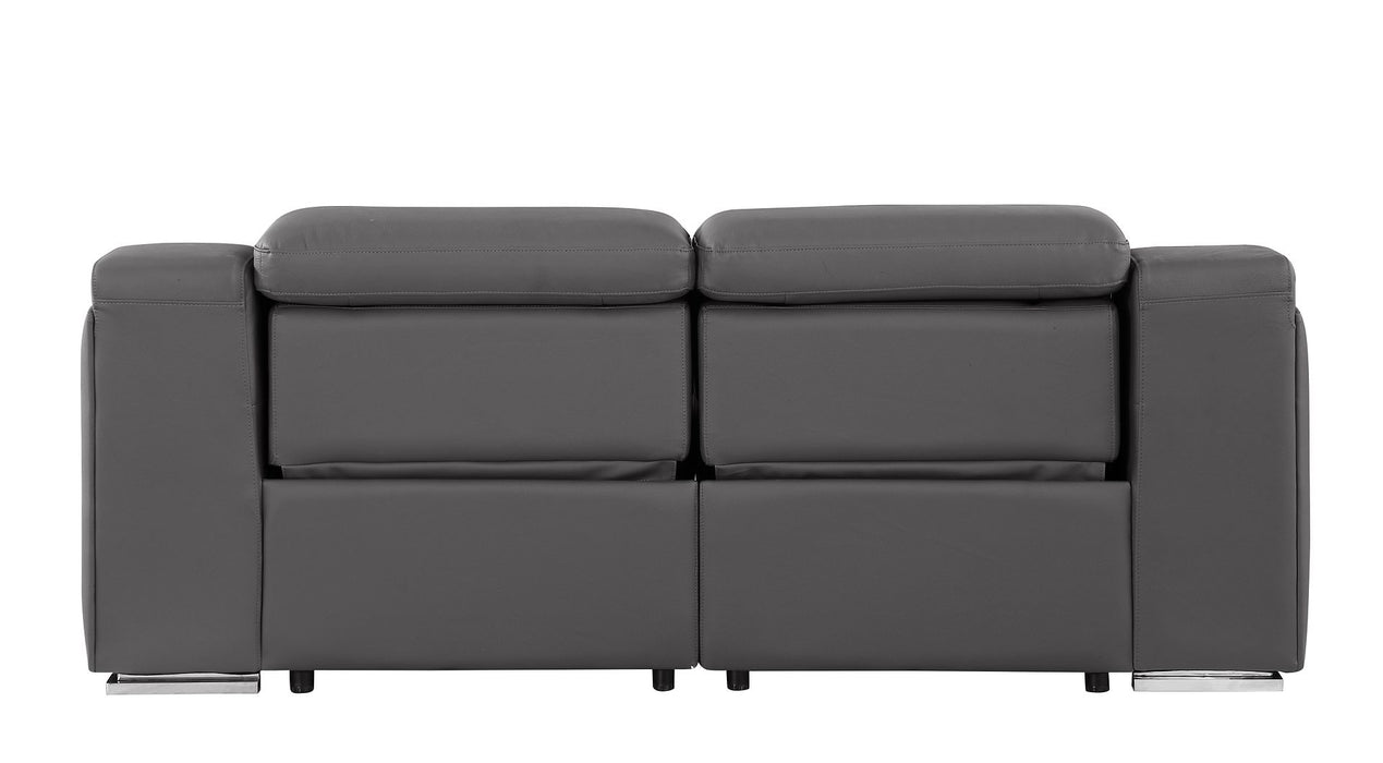 Global United 6111 Power Reclining Loveseat | Genuine Leather