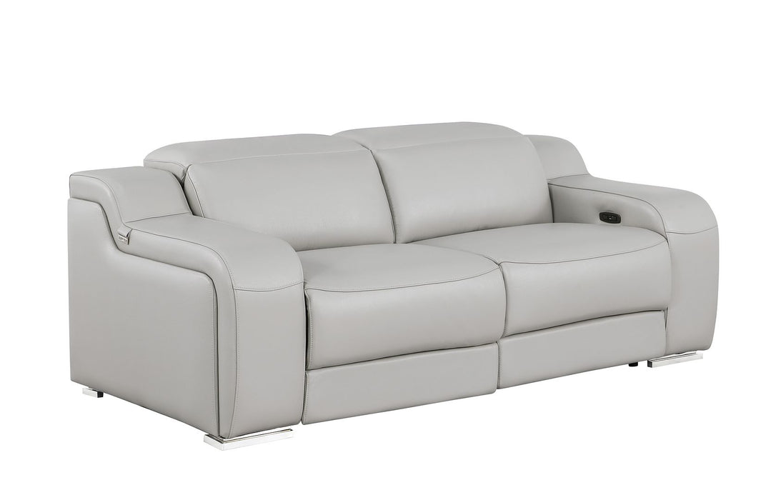 Global United 6111 Power Reclining Loveseat | Genuine Leather