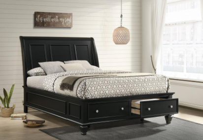 BONBANDY  BED - Black Storage Bed Bed | NorCal Furniture Santa Clara CA