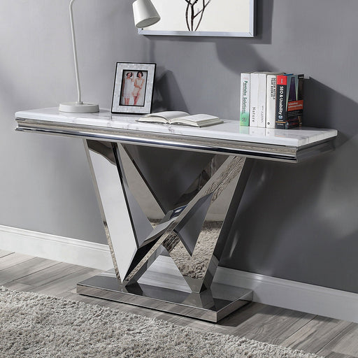 Eden Sofa Table - White Glam Sofa Table | NorCal Furniture Santa Clara CA