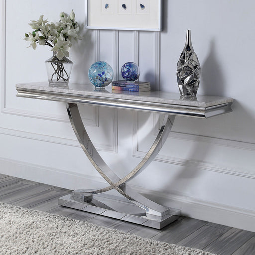 Falcon Sofa Table - White Glam Sofa Table | NorCal Furniture Santa Clara CA