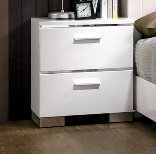 CHARLIE  NIGHT STAND - White Contemporary Night Stand | NorCal Furniture Santa Clara CA