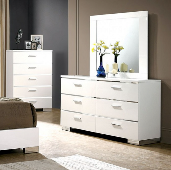 CHARLIE  DRESSER - White Contemporary Dresser | NorCal Furniture Santa Clara CA