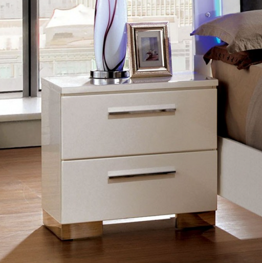 CLEMENT  NIGHT STAND - White Contemporary Night Stand | NorCal Furniture Santa Clara CA