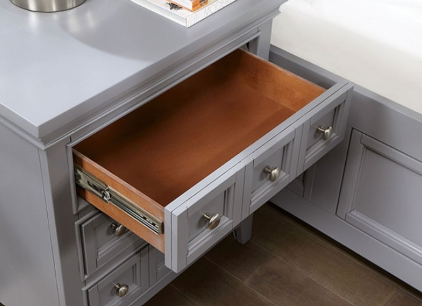CASTLE  NIGHT STAND - Grey Transitional Night Stand | NorCal Furniture Santa Clara CA