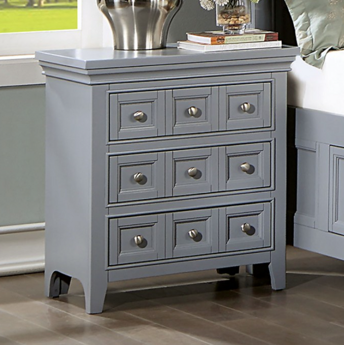 CASTLE  NIGHT STAND - Grey Transitional Night Stand | NorCal Furniture Santa Clara CA