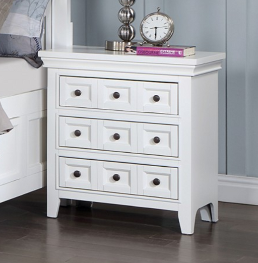 CASTE  NIGHT STAND - White Transitional Night Stand | NorCal Furniture Santa Clara CA
