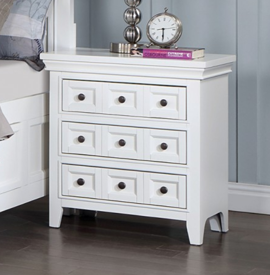 CASTE  NIGHT STAND - White Transitional Night Stand | NorCal Furniture Santa Clara CA