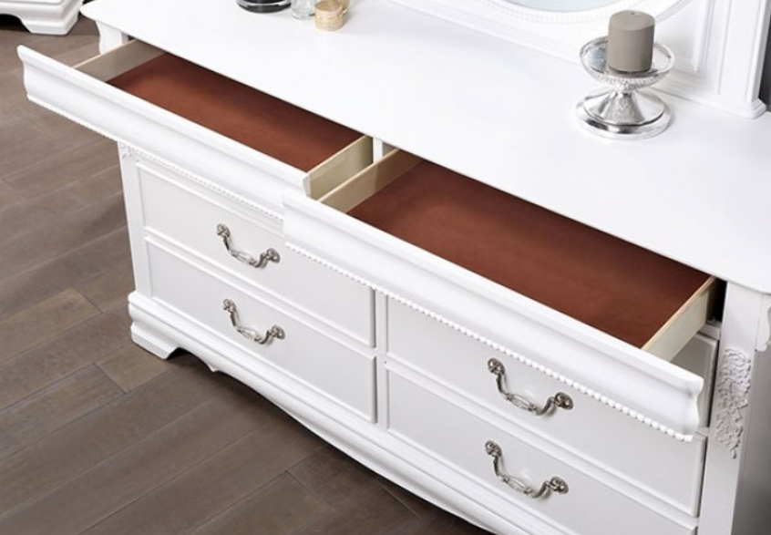 ALICA  DRESSER - White Transitional Dresser | NorCal Furniture Santa Clara CA