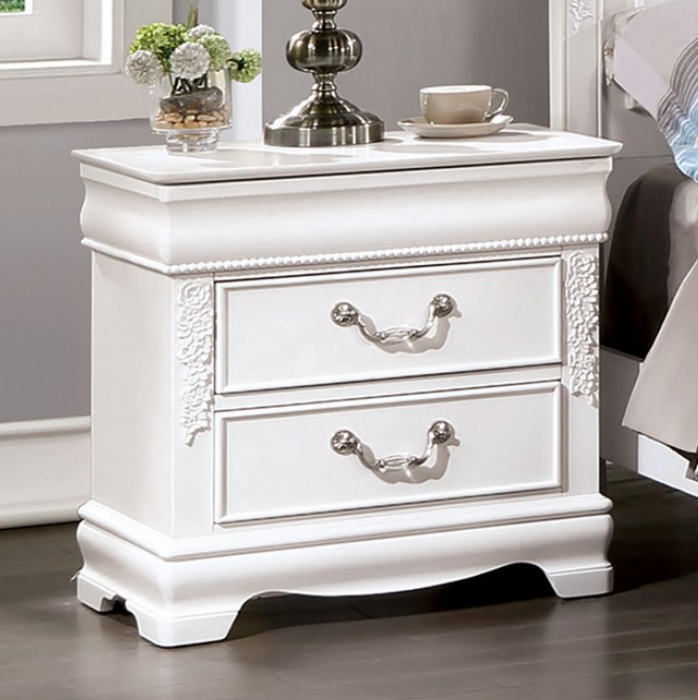 ALICA  NIGHT STAND - White Transitional Night Stand | NorCal Furniture Santa Clara CA