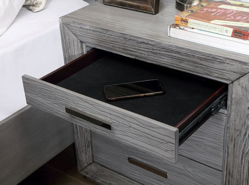 RAID  NIGHT STAND - Grey Transitional Night Stand | NorCal Furniture Santa Clara CA