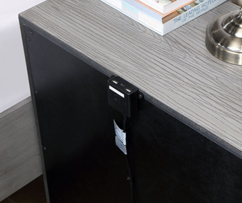 RAID  NIGHT STAND - Grey Transitional Night Stand | NorCal Furniture Santa Clara CA