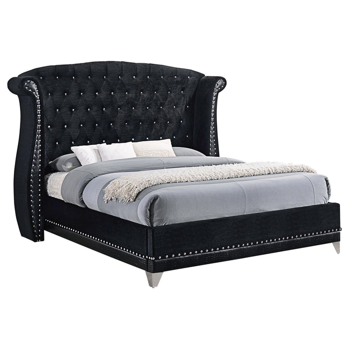 Barzini California King, E.King, & Queen Tufted Upholstered Bed Black image