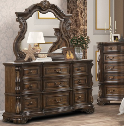 LEOVO  DRESSER - Brown Traditional Dresser | NorCal Furniture Santa Clara CA