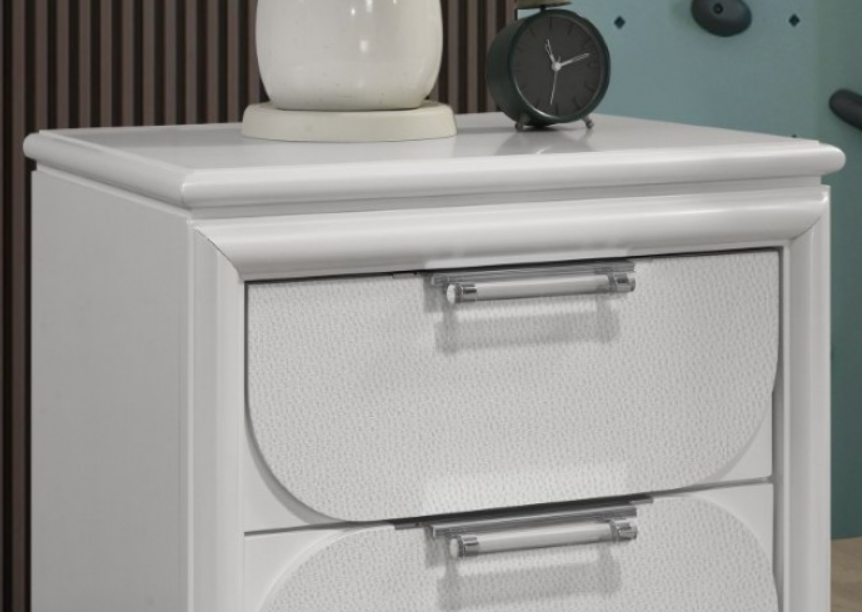 LARE  NIGHT STAND - White Contemporary Night Stand | NorCal Furniture Santa Clara CA
