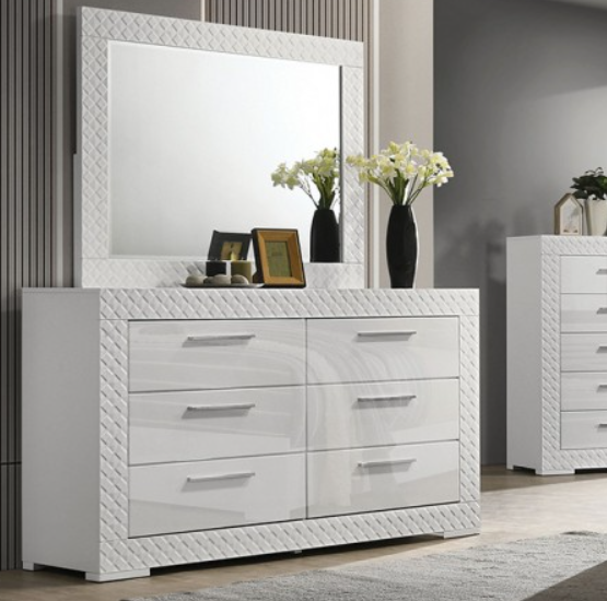 WHIT  DRESSER - White Glam Dresser | NorCal Furniture Santa Clara CA