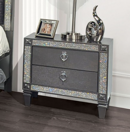 TITAN  NIGHT STAND - Grey Glam Night Stand | NorCal Furniture Santa Clara CA