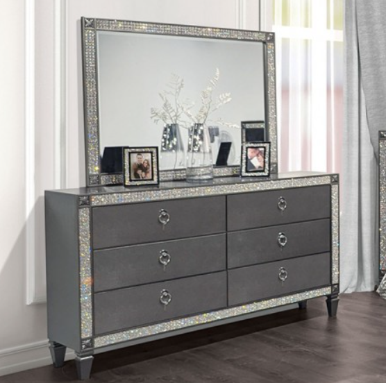 TITAN  DRESSER - Grey Glam Dresser | NorCal Furniture Santa Clara CA