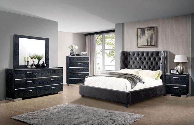 Cayla Bed Silver & Grey