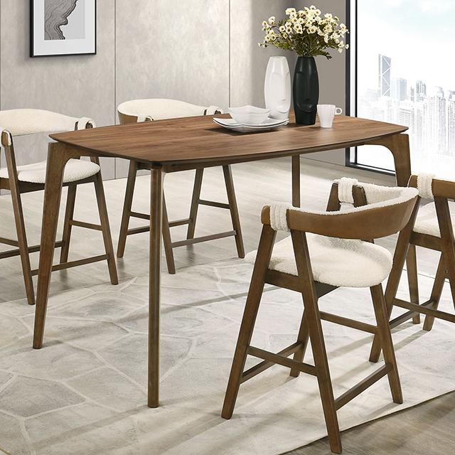 Ebikon 5 Pc Counter Ht Table Set Walnut