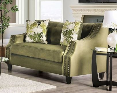 Nova Loveseat - Green Transitional Loveseat | NorCal Furniture Santa Clara CA