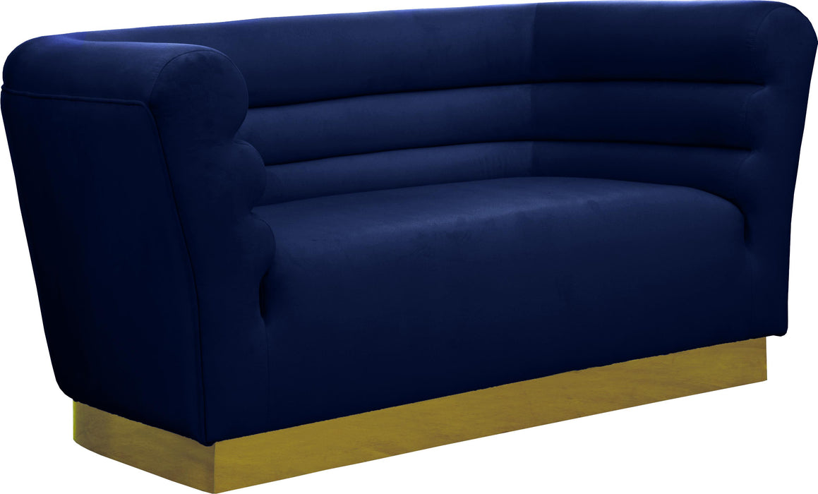 Bellini Navy Velvet Loveseat