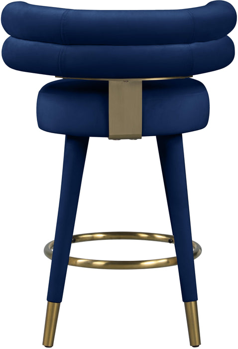 Fitzroy Navy Velvet Counter Stool