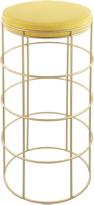 Rebar Yellow Velvet Bar Stool