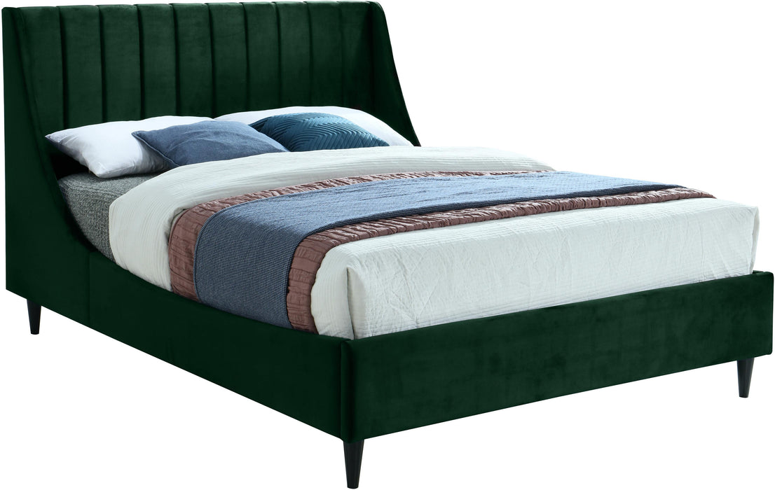 Eva Green Velvet Full Bed
