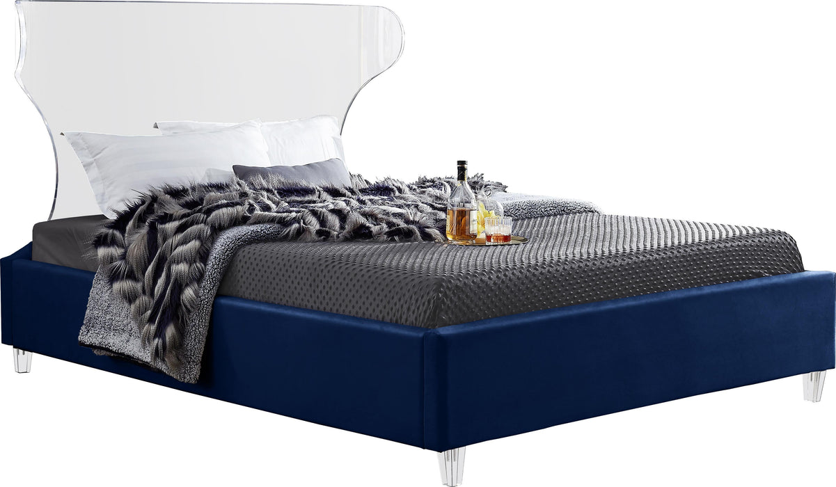 Ghost Navy Velvet Bed