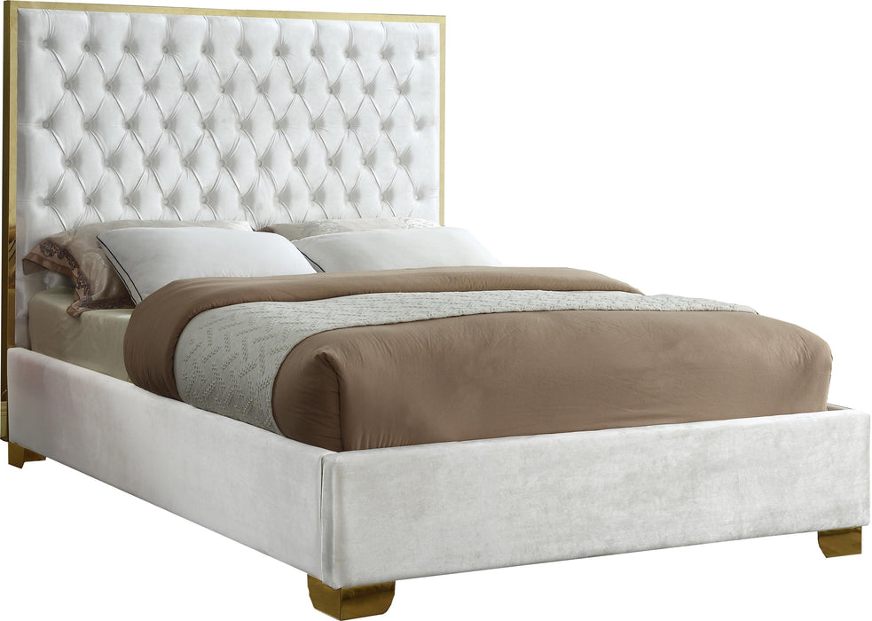Lana White Velvet Full Bed