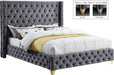 Savan Velvet Bed - Grey