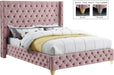 Savan Velvet Bed - Pink