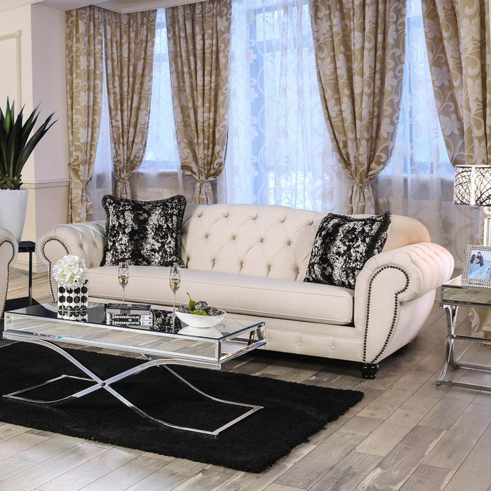 Roan Sofa - Beige Glam Sofa | NorCal Furniture Santa Clara CA