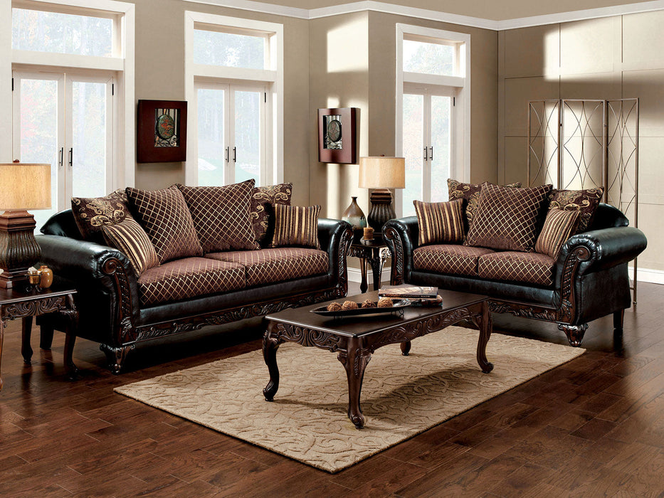 Devon Loveseat - Brown Traditional Loveseat | NorCal Furniture Santa Clara CA