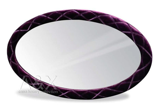 Palace Purple Fabric Oval Mirror