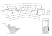Global United 1208 Dark Grey 6PC Sectional