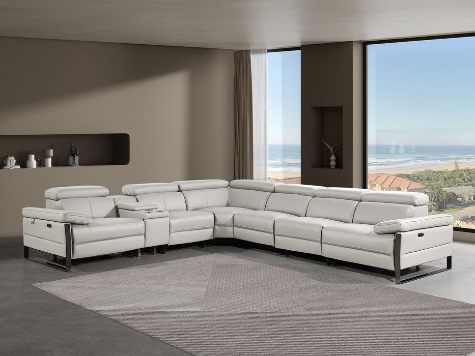 DivanItalia 1246 7-Piece-4PR Sectional Light Grey