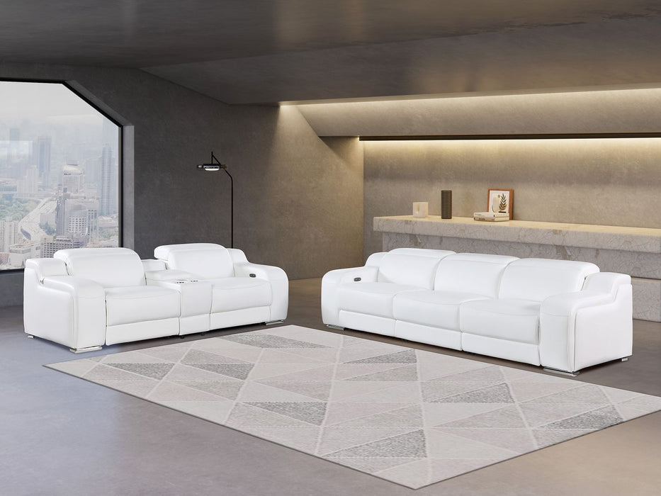 Global United 6111 White 2-Piece Reclining Set